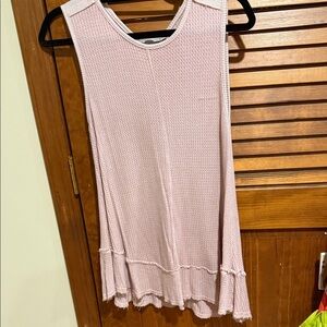 Paper Crane Blush Pink Waffle Knit‎ Swing Tank